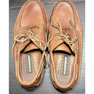 Vintage Hummer Boat Shoes Brown Leather Mens Size 8.5 Rare!